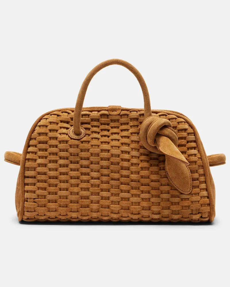 Jacquemus Tote Bag Turismo Small aus Veloursleder Braun