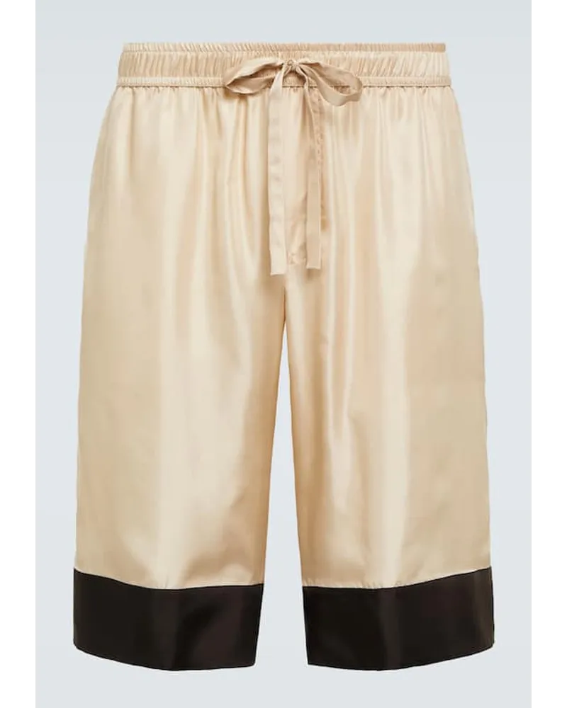 Dolce & Gabbana Shorts aus Seide Beige