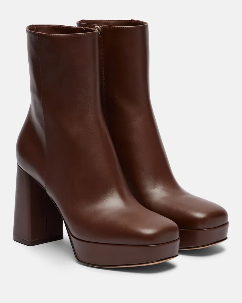 Gianvito Rossi Ankle Boots Daisen 95 aus Leder Braun