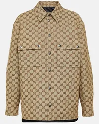 Gucci Hemdjacke GG aus Canvas Beige