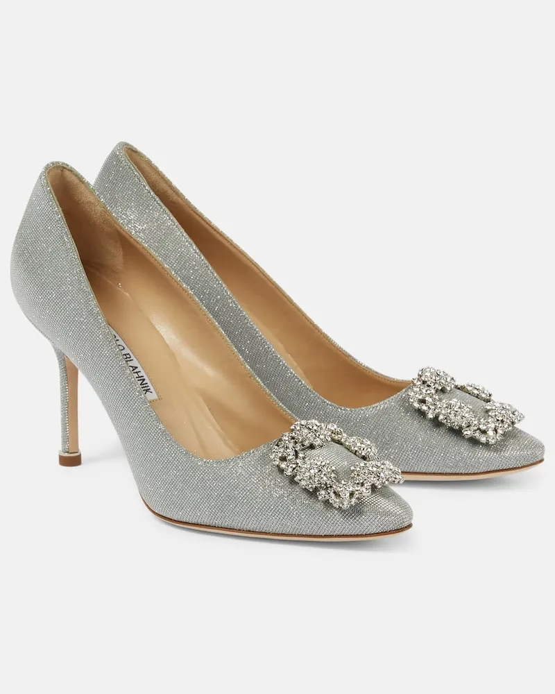 Manolo Blahnik Pumps Hangisi 90 mit Kristallen Violett