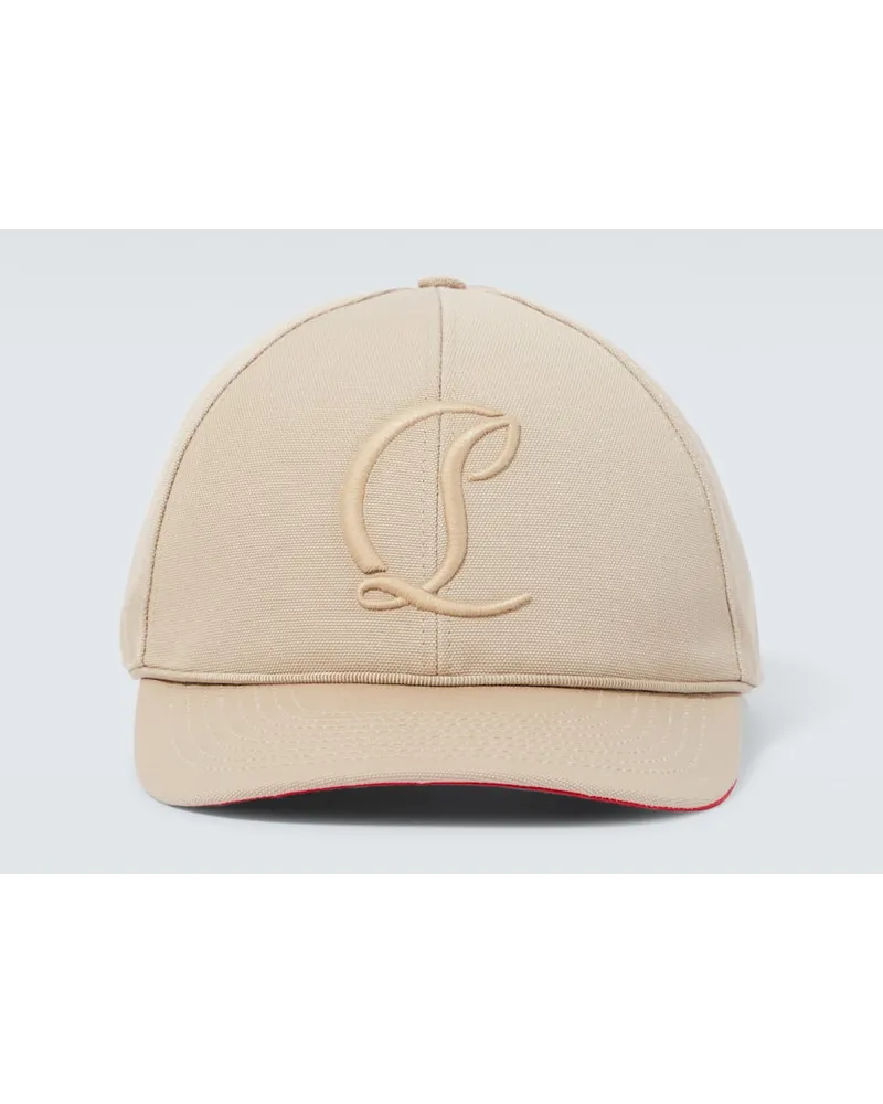 Christian Louboutin Baseballcap Mooncrest aus Baumwolle Beige