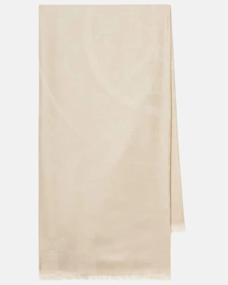 Max Mara Schal aus Seide und Wolle Beige
