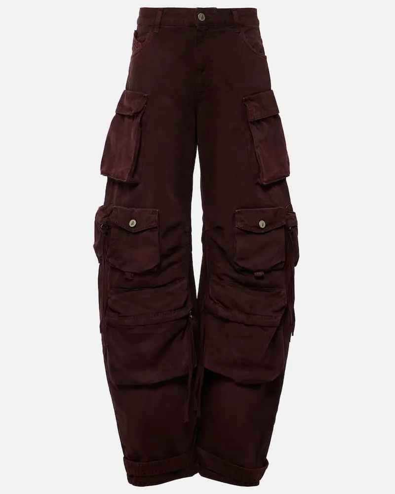 ATTICO Barrel Cargo-Jeans Fern Burgunderrot