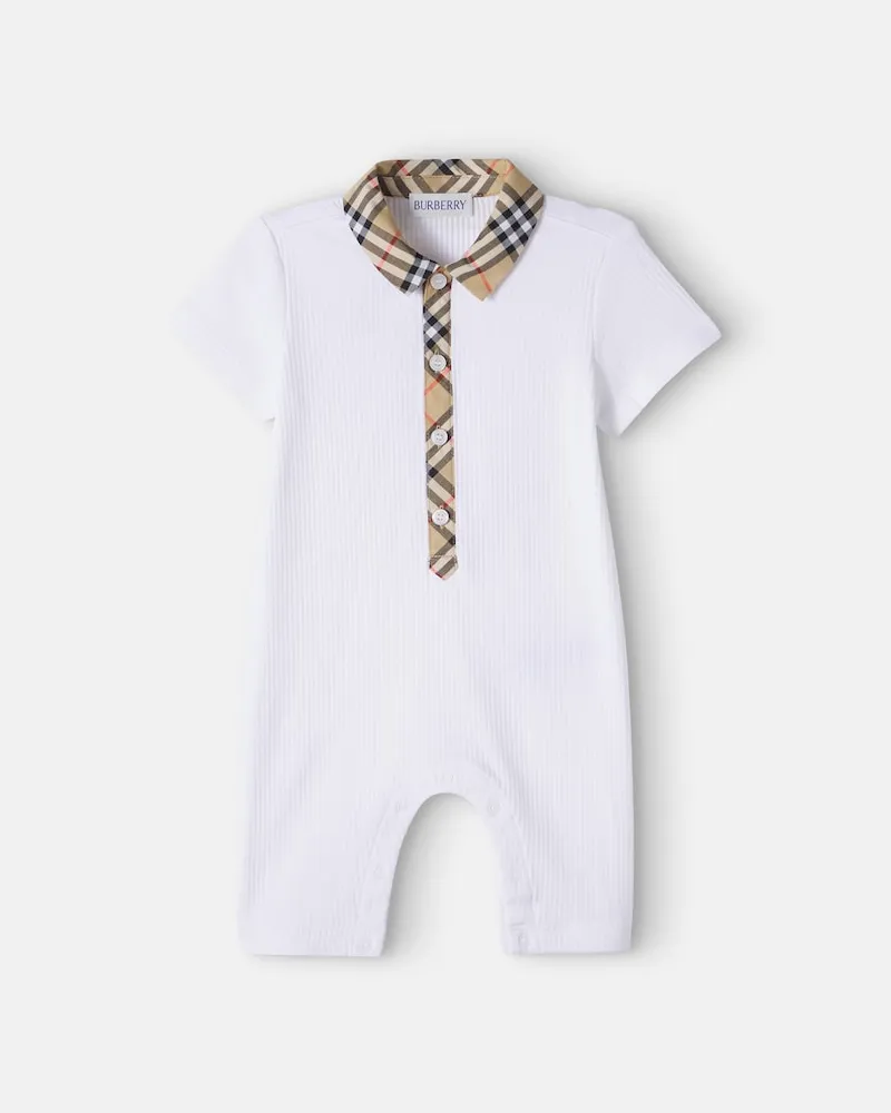 Burberry Baby Spieler Burberry Check aus Rippstrick Weiß