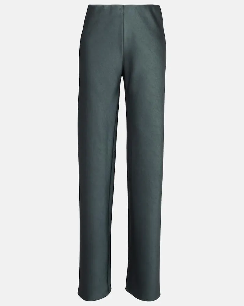 Vince Gerade High-Rise-Hose aus Satin Grau