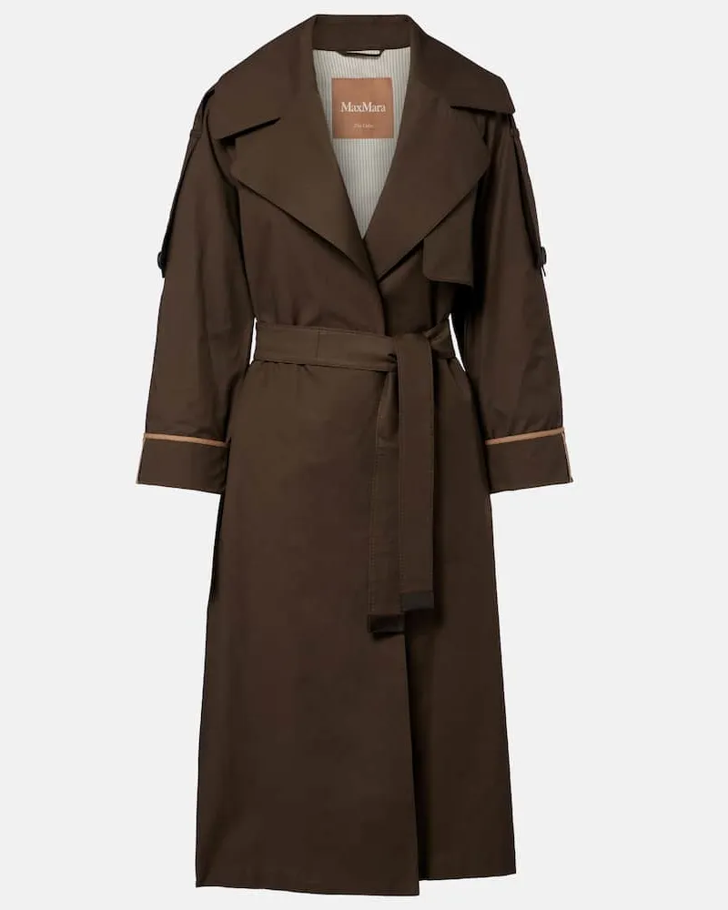 Max Mara Trenchcoat The Cube aus Twill Grün