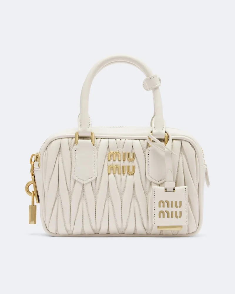 Miu Miu Henkeltasche Arcadie Small aus Leder Weiß