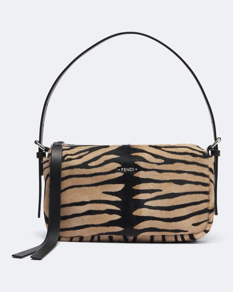 Fendi Schultertasche aus Kalbshaar mit Leder Multicolor