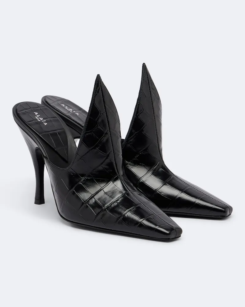 Alaïa Alaïa Mules aus Leder Schwarz
