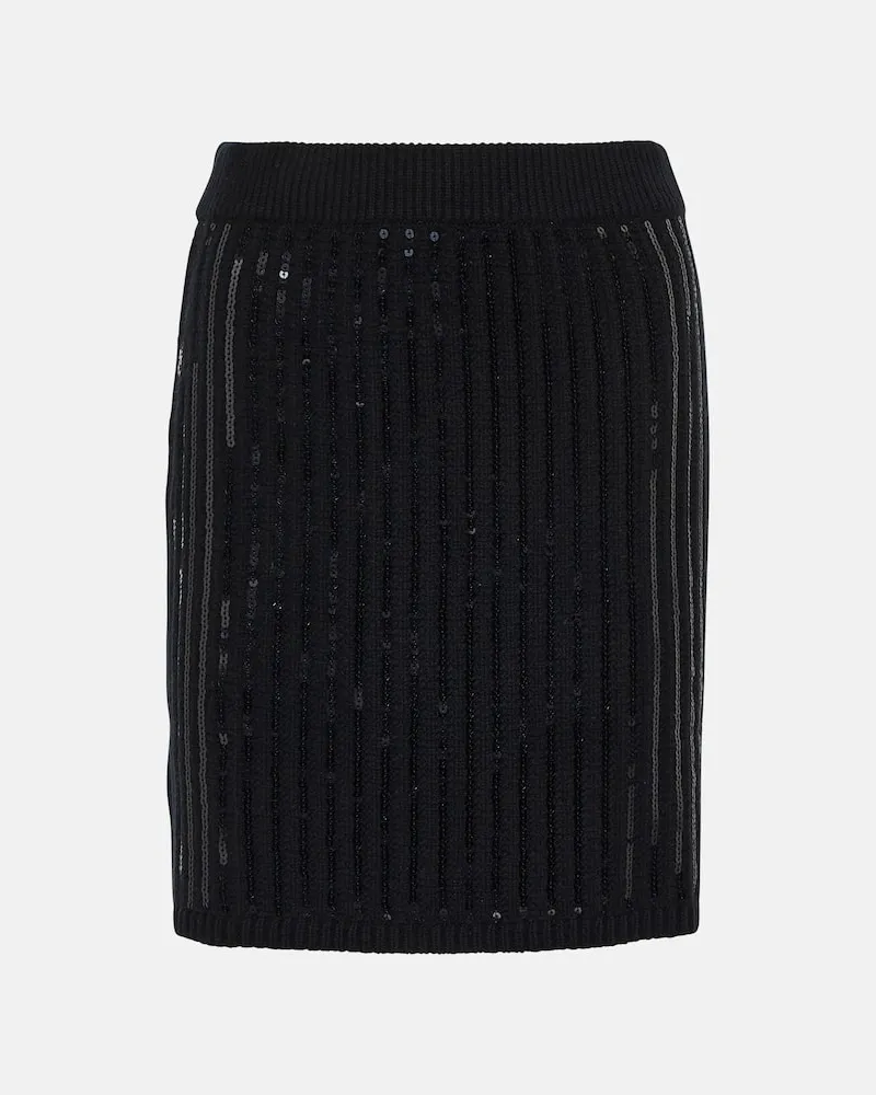 Dorothee Schumacher Minirock aus einem Wollgemisch mit Pailletten Grau