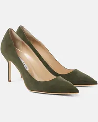 Manolo Blahnik Pumps BB 90 aus Veloursleder Schwarz