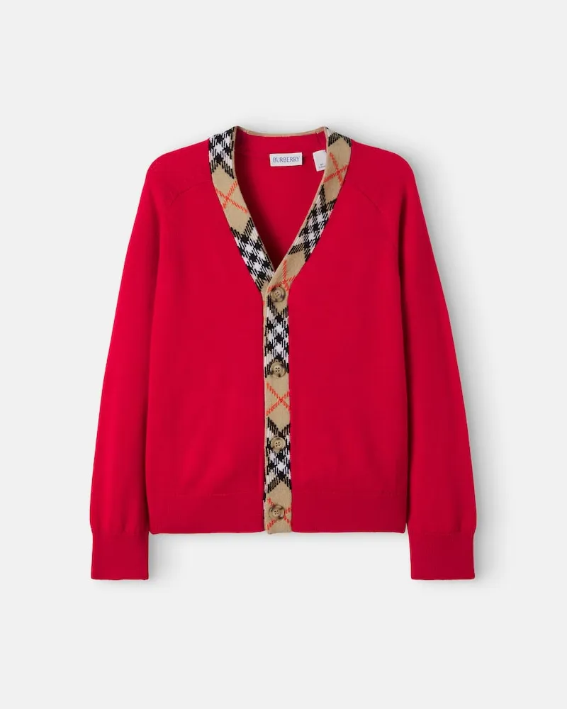 Burberry Cardigan Burberry Check aus Wolle Rot
