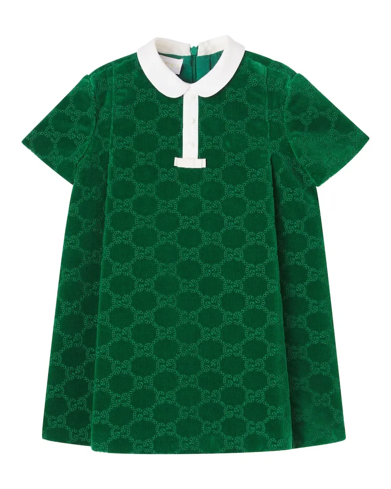 Gucci Baby Kleid GG aus Baumwolle Grün