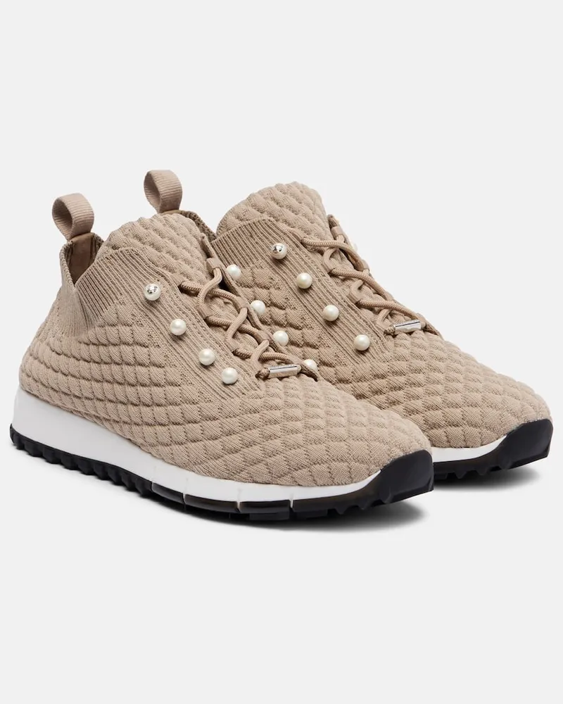 Jimmy Choo Sneakers Veles mit Zierperlen Braun