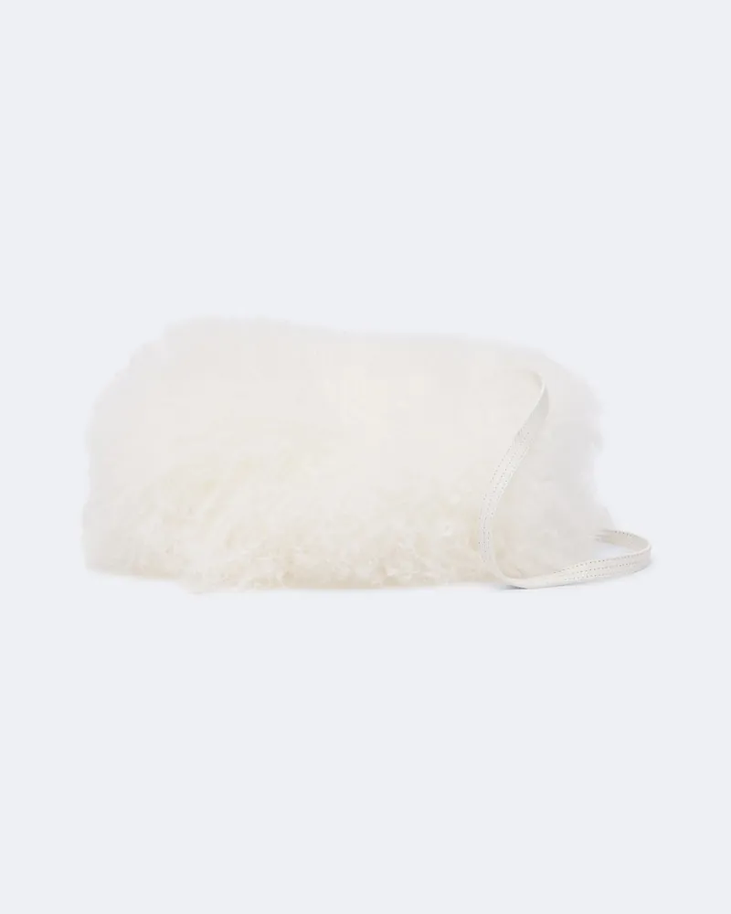 Yves Salomon Crossbody Bag Manchon Small aus Shearling Weiß