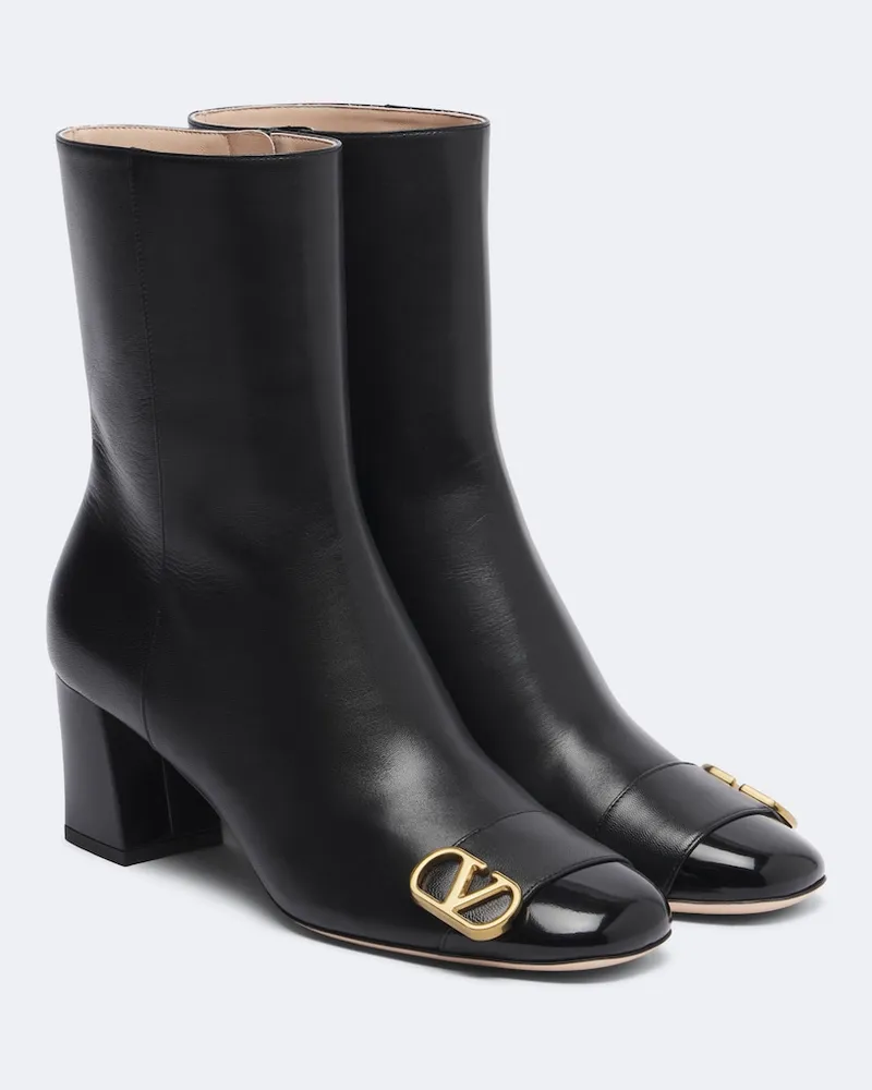 Valentino Garavani Ankle Boots Veeside aus Leder Schwarz