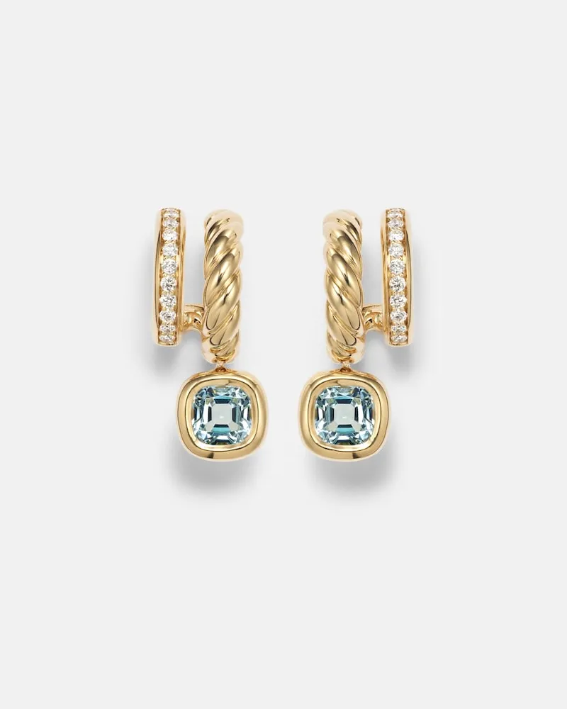 David Yurman Ohrringe DY Mercer® aus 18kt Gelbgold mit Diamanten und Topas Gold