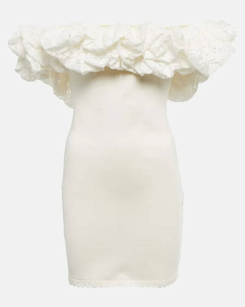 Alexandre Vauthier Off-Shoulder-Minikleid Weiß