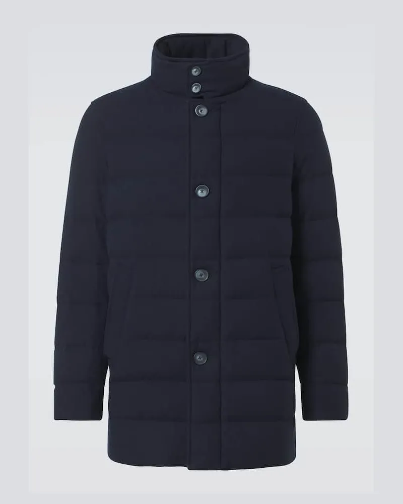 Herno Daunenjacke aus einem Kaschmirgemisch Blau