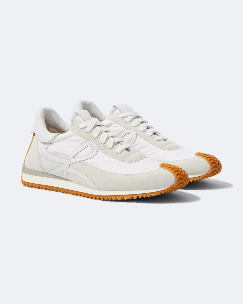 Loewe Sneakers Flow Runner mit Veloursleder Weiß