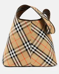 Burberry Tote  Check Small aus Canvas Beige