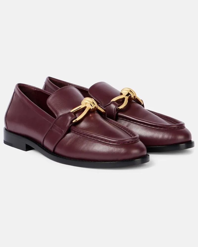 Bottega Veneta Loafers Astaire Knot aus Leder Burgund