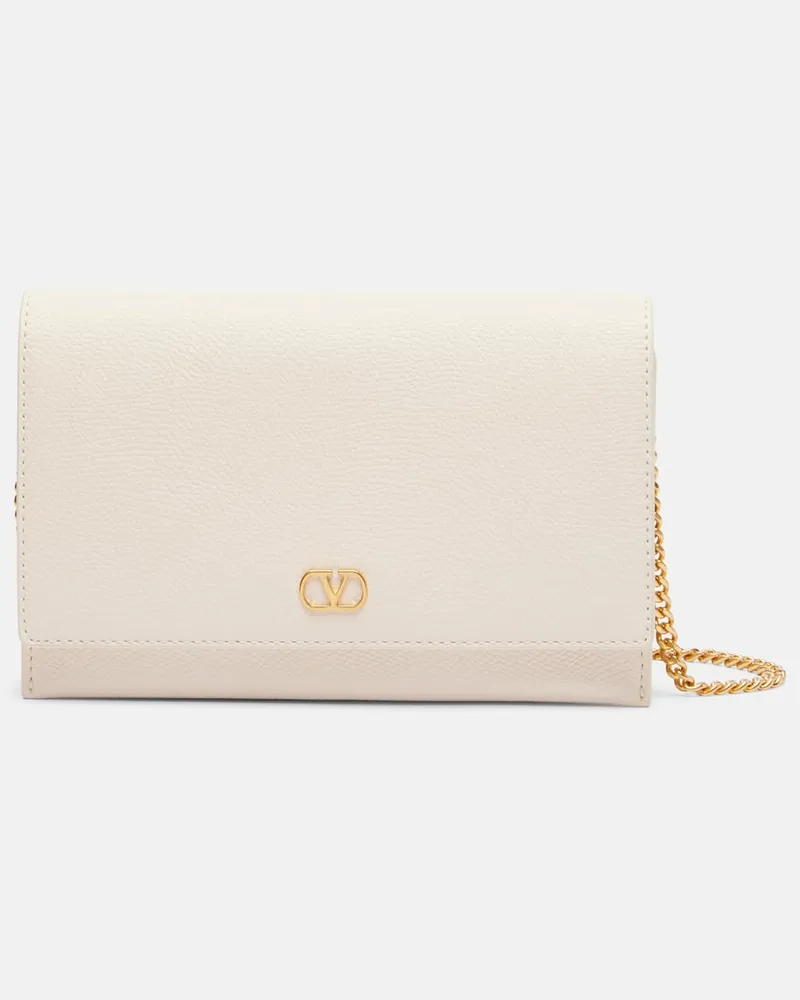 Valentino Garavani Schultertasche VLogo Signature Mini aus Leder Weiß