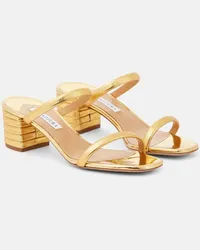 Aquazzura Sandalen Riviera aus Lederimitat Gold