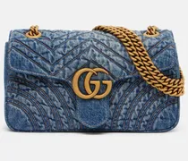 Schultertasche GG Marmont Small aus Denim