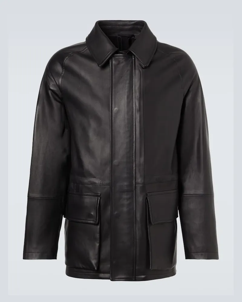 SAMAN AMEL Lederjacke Schwarz