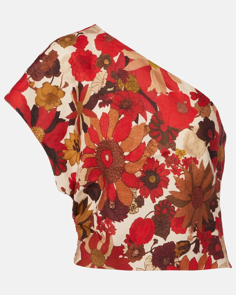 SIR Bedrucktes Top Belleto aus Leinen Multicolor