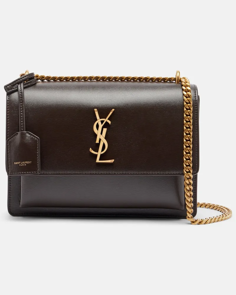 Saint Laurent Schultertasche Cassandre aus Leder Braun