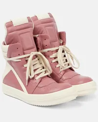 Rick Owens High-Top Sneakers Geobasket aus Leder Pink