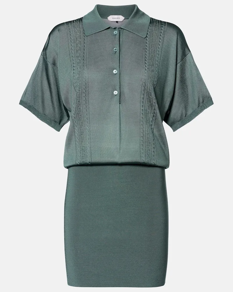 Versace Minikleid aus Strick Grün