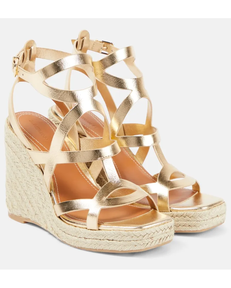 Zimmermann Espadrille-Sandalen Bay aus Metallic-Leder Gold