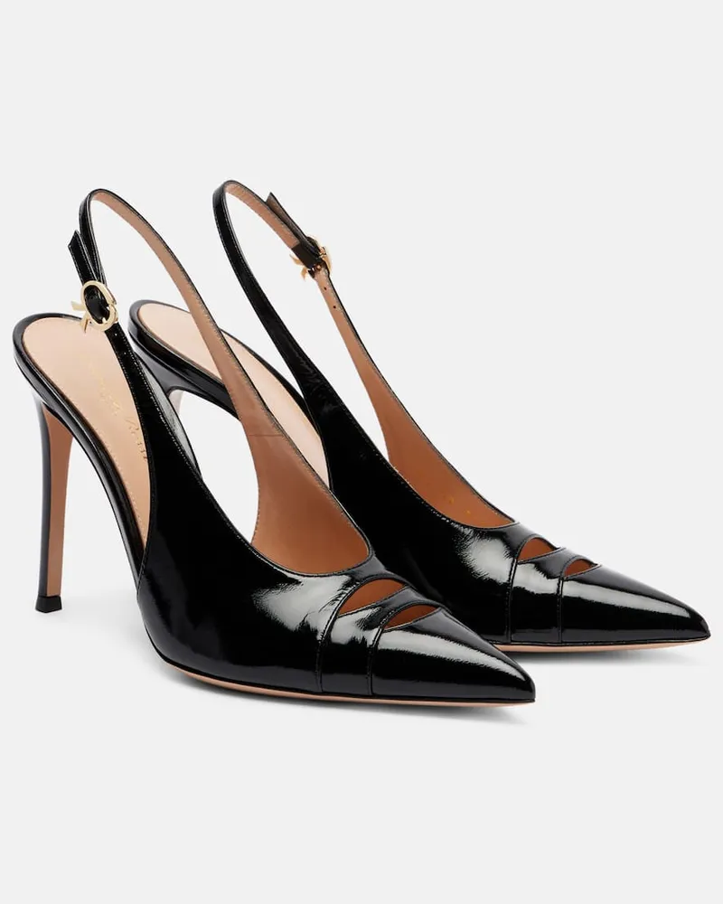 Gianvito Rossi Slingback-Pumps aus Lackleder Schwarz