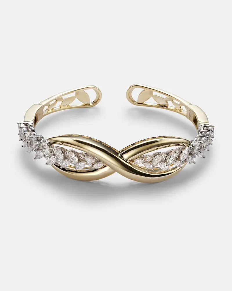 YEPREM Armreif Golden Strada aus 18kt Gelbgold mit Diamanten Gold