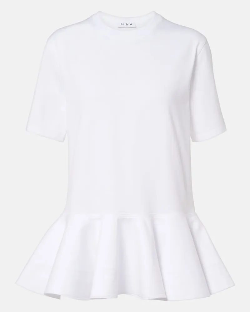 Alaïa Alaïa T-Shirt aus Baumwoll-Jersey Weiß