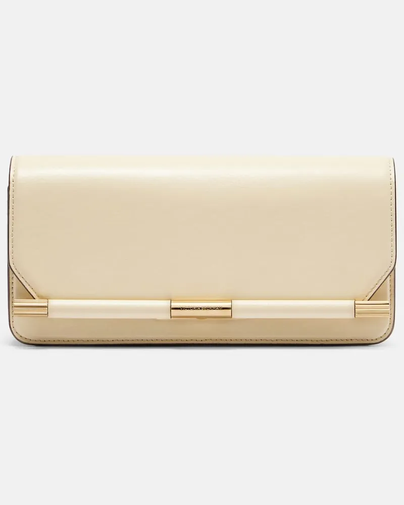 Victoria Beckham Clutch 202 Mini aus Leder Weiß