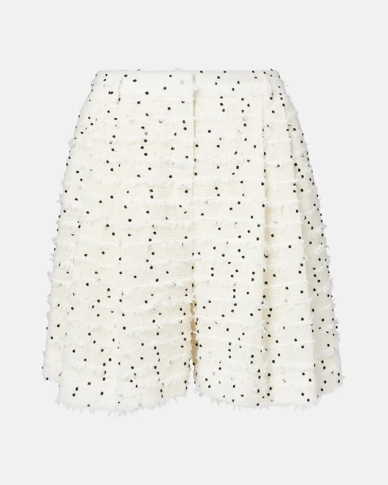 Nina Ricci High-Rise Shorts aus Tweed Weiß