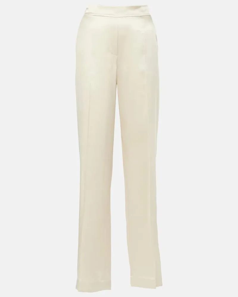 Joseph Gerade Mid-Rise-Hose Tova aus Seidensatin Nude