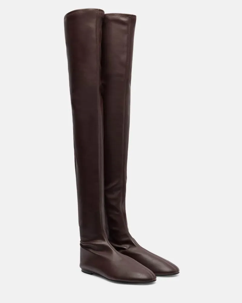 Proenza Schouler Overknee-Stiefel Tee Stretch aus Leder Braun