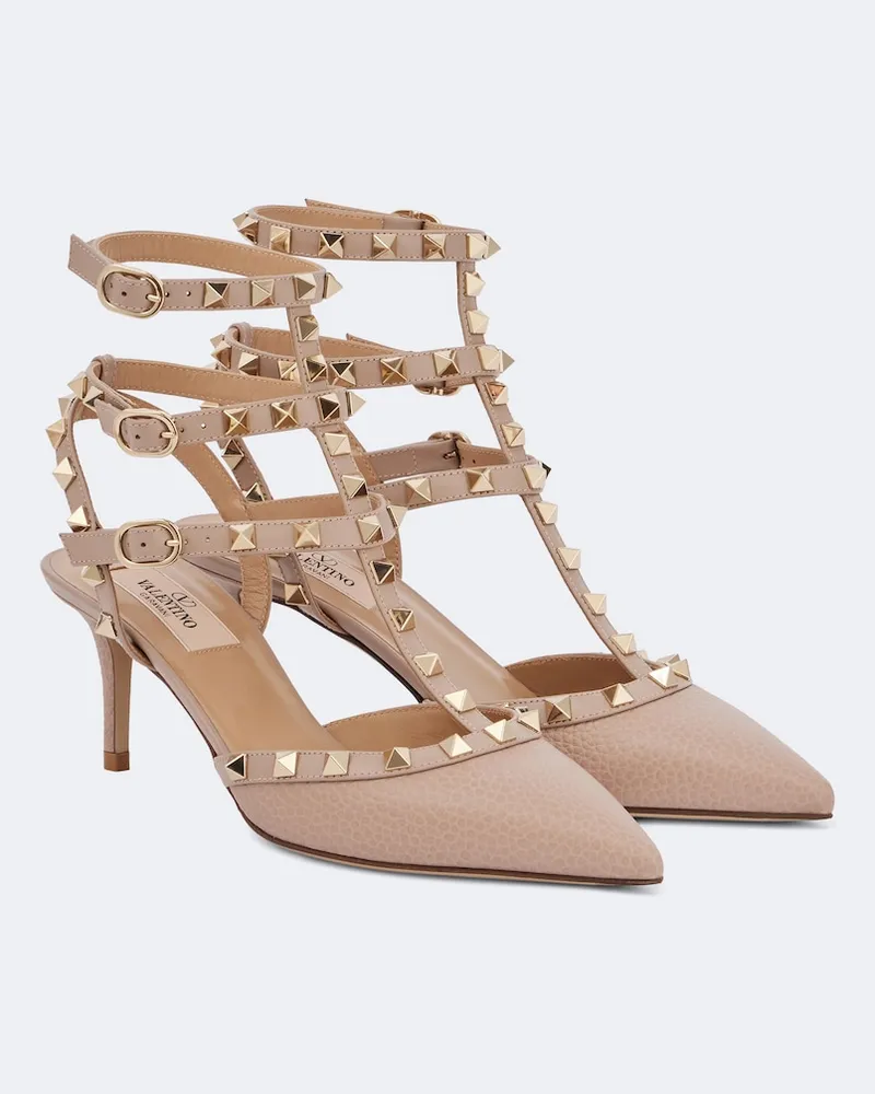 Valentino Garavani Pumps Rockstud 65 aus Leder Beige