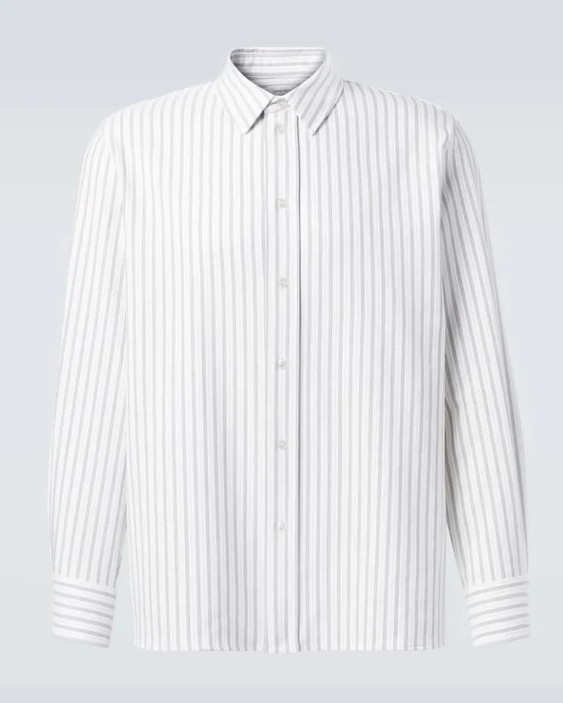 Saint Laurent Hemd Cassandre aus Baumwolle Weiß