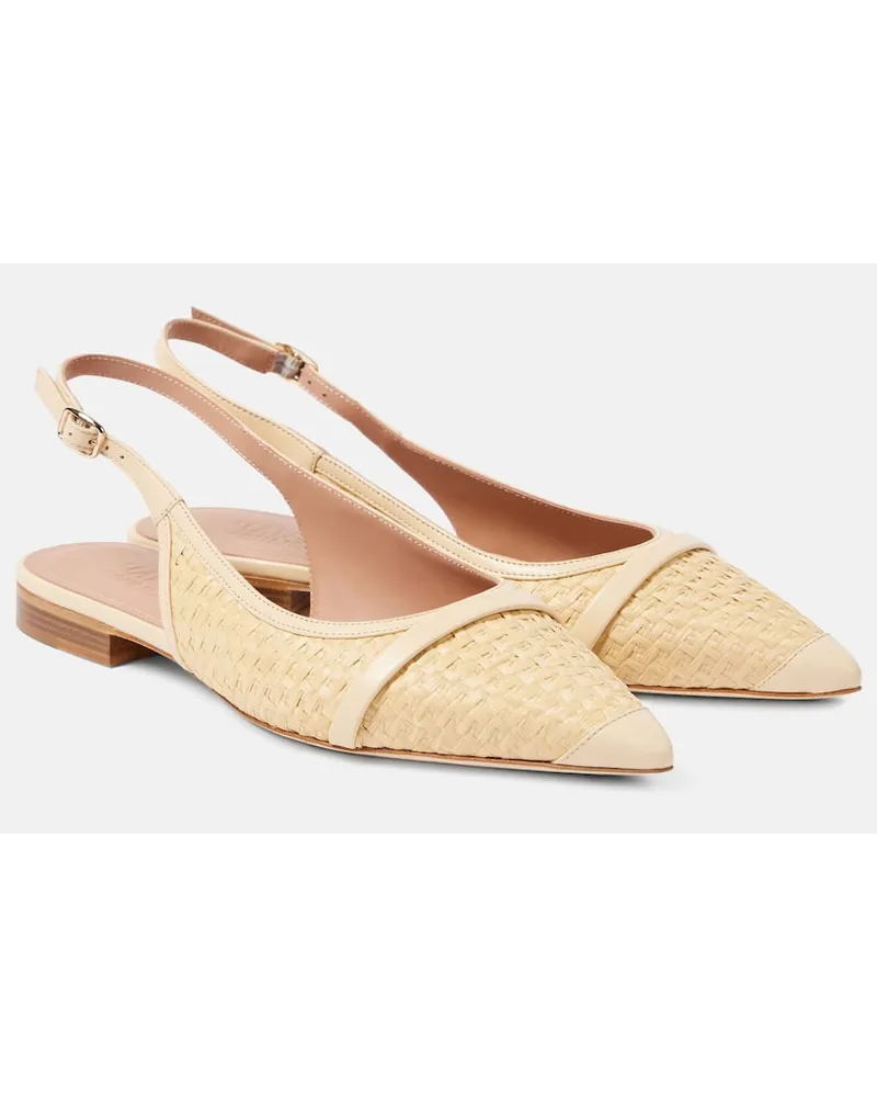 Malone Souliers Slingback-Ballerinas Jama aus Raffiabast Beige