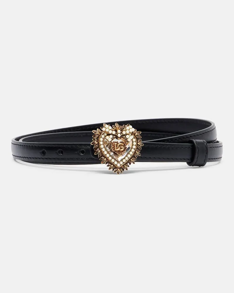 Dolce & Gabbana Gürtel Devotion aus Leder Schwarz