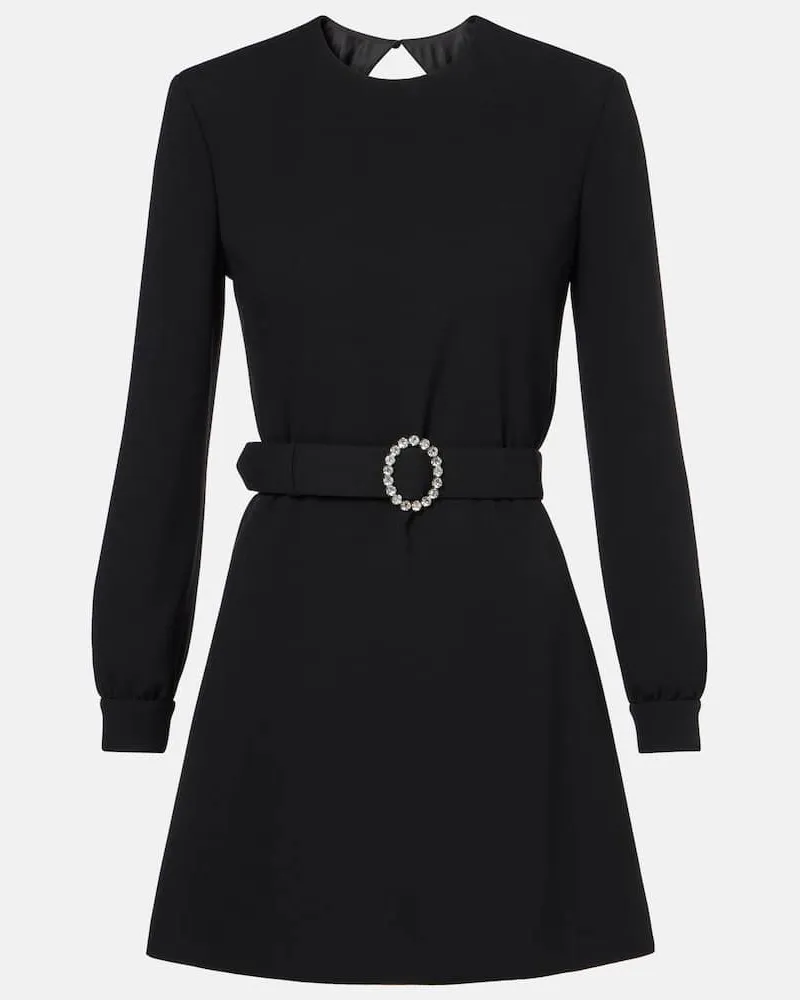 Saint Laurent Minikleid mit Kristallen Schwarz
