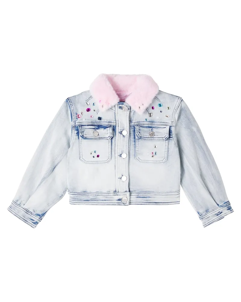 Monnalisa X Disney® Verzierte Jeansjacke Blau