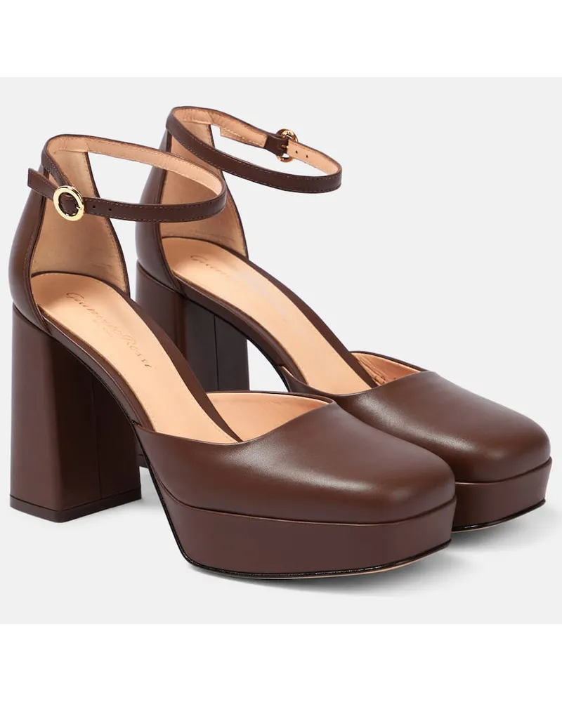 Gianvito Rossi Pumps Vian aus Leder Braun